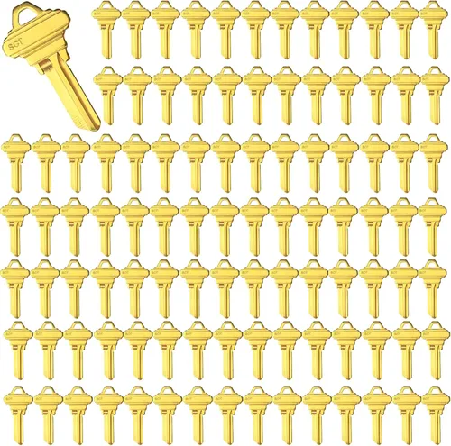 Vista 12 de Llaves en blanco con acabado de latón, llaves en blanco sin cortar KW1, paquete de 50 llaves