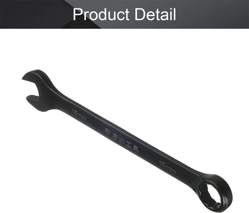 Vista 4 de Utoolmart Llave combinada de apertura de 0.591 in, llave de trinquete de 12 puntos, revestimiento de electroforesis negro Cr-V, longitud de 7.283 in