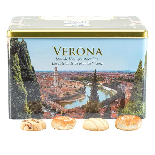Pasticceria Matilde Vicenzi - Caja de regalo de Verona, surtido de pasteles y galletas italianas - Regalos gourmet para Acción de Gracias y Navidad