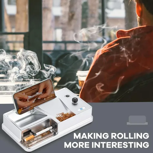 Vista 2 de NEWTRY Máquina de laminación de cigarrillos con sensor infrarrojo, rodillo de tabaco automático eléctrico, inyector de tabaco portátil con 1