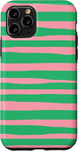 Vista 29 de Pink and Green Stripes aka Streaks Case for iPhone 16