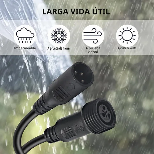 Vista 5 de Cable de cable de luces de escenario al aire libre, cable DMX aterproof de 3.3 ft/3.2 pies con XLR macho para luz Par LED impermeable usada por
