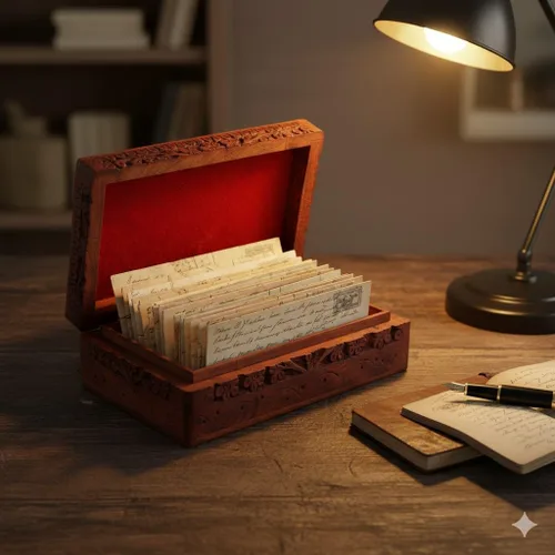 Vista 7 de Caja de joyería y recuerdo de madera hecha a mano, caja de almacenamiento