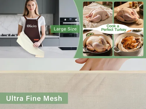 Vista 3 de Olicity Paños de queso, grado 90, 45 pies cuadrados, paño de queso reutilizable con bordes cerrados, gasa de algodón sin blanquear para colar, tela