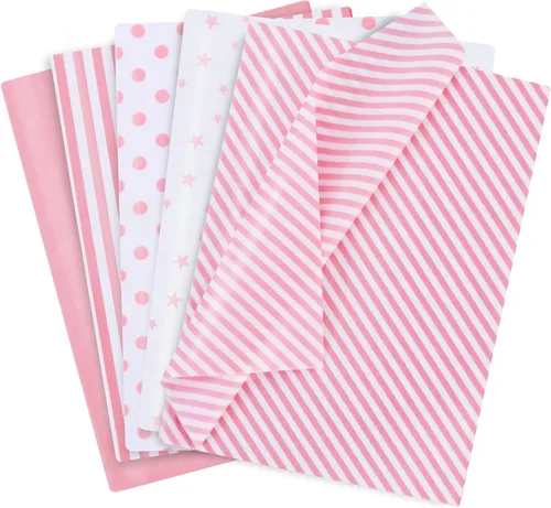 Vista 12 de BEISHIDA 100 hojas de papel de seda blanco y negro a granel, rayas de sarga y puntos, estrellas para bolsas de regalo, papel de regalo de 14 x 20