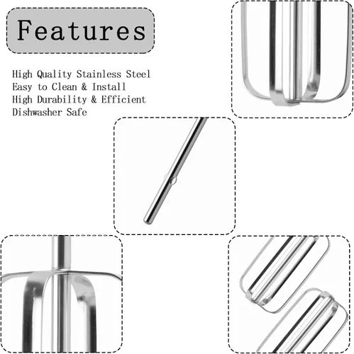 Vista 3 de 2 piezas de accesorios para batidora de mano, batidores para batidora de mano para cocina, piezas de repuesto de acero inoxidable para KitchenAid