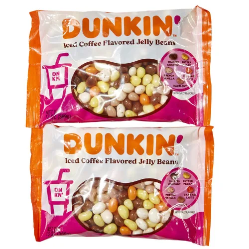 Dunkin' - Caramelos de gelatina con sabor a café helado, paquete de 2, aperitivos y dulces de Frankford Candy