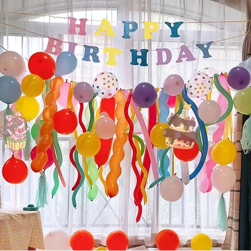 Vista 6 de 200 globos helicoides decoración de fiesta de látex globos con bomba (globo helicoidal)