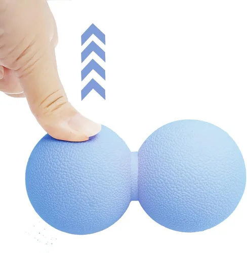 Vista 3 de Bola de masaje de cacahuete doble lacrosse y microelástica, herramienta de liberación miofascial para terapia muscular, espalda, pies y física
