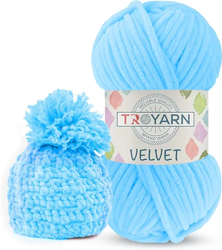 Vista 33 de Hilo de Chenilla para Ganchillo - 100g (121m), Hilo Suavísimo y Esponjoso, Perfecto para Mantas de Bebé y Amigurumi, Tamaño 6
