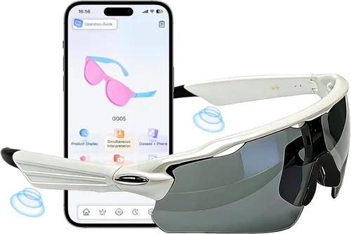 Vista 10 de Lentes de sol Bluetooth para hombres y mujeres, lentes inteligentes con altavoces de oreja abierta, asistente de voz, control táctil, lente