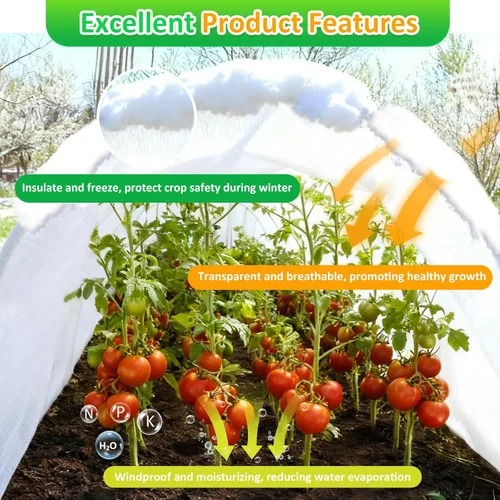 Vista 4 de Cubiertas blancas para plantas, protección contra la congelación, 10 x 30 pies - 0.9 oz/yd² paños de escarcha para plantas al aire libre, cubiertas