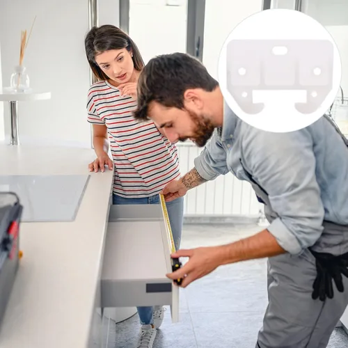 Vista 9 de Baluue 10 piezas de guías de riel de cajones de plástico blanco para armarios y piezas de repuesto de muebles