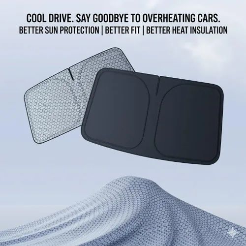 Vista 6 de Automotive Windshield Sun Shade for Honda HR-V 2023 2024 2025 2026, Front Window Heat Blocker Graphene Cooling Rays Reflector Opaque Foldable,M