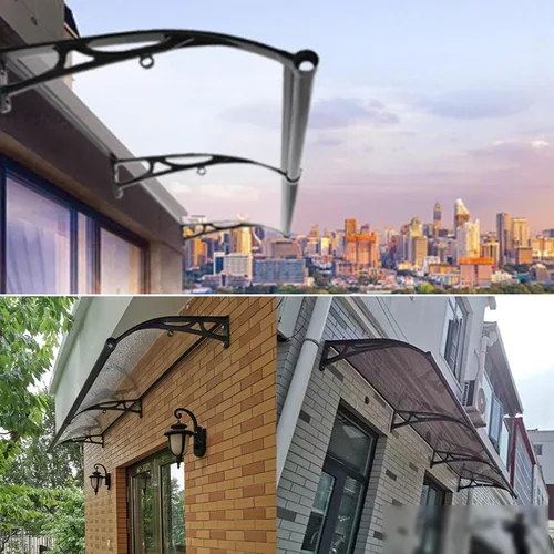 Vista 7 de Toldo para ventana de puerta delantera con fregadero grande de aleación de aluminio, cubierta de nieve para techos, toldo de entrada, cubierta