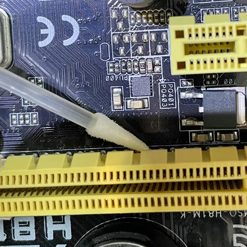 Vista 8 de AAwipes Hisopos ESD con punta de espuma (100 piezas, transparentes) hisopos de limpieza para electrónica, mini varillas de esponja con punta segura