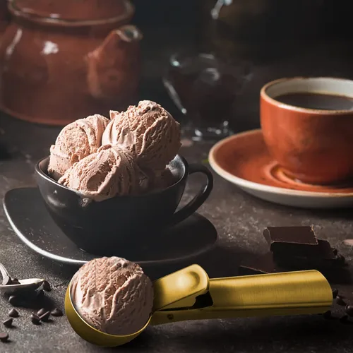 Vista 6 de Cuchara Premium para Helado con Gatillo, Cuchara para Helado de Acero Inoxidable, Cuchara de Metal Resistente para Helado Apta para Lavavajillas
