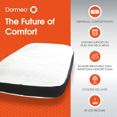 Vista 7 de Dormeo Almohada de cama tamaño King oscuro con tecnología Octaspring, gel transpirable reversible y espuma viscoelástica para soporte de cuello