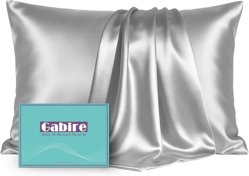 Vista 8 de Gabire Funda de almohada de seda de morera para cabello y piel, evita el acné, fundas de almohada de seda real de ambos lados, funda de almohada