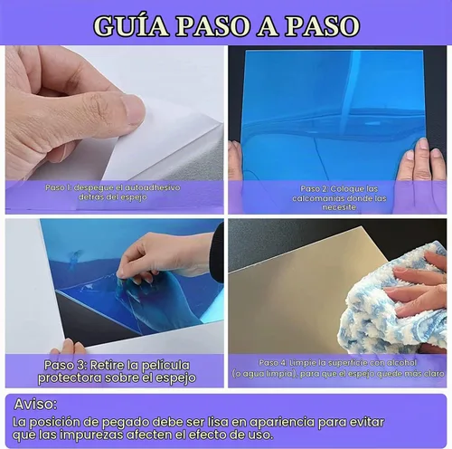 Vista 4 de YVPSI 12 azulejos de espejo acrílicos autoadhesivos de 8 x 6 pulgadas, pequeños espejos sin marco, hojas de espejo flexibles, calcomanías de pared