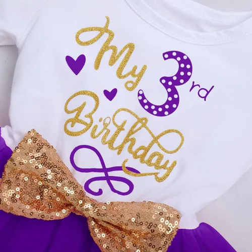 Vista 4 de ODASDO Vestido de fiesta de cumpleaños de manga corta para niña pequeña, vestido de tul de princesa con diadema