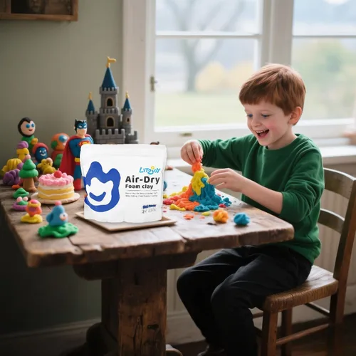 Vista 7 de 1.1 Libras / 500 Gramos LitoJoy Arcilla de Espuma Azul que se Seca al Aire - Para Modelar, Suave, Ligera para Suministros Escolares, Proyectos