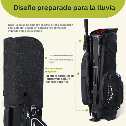 Vista 6 de GoHimal Bolsa de Golf de 14 Vías con Soporte, Bolsas de Golf para Hombre con Soporte, Divisores Superiores Ergonómicos con 10 Bolsillos