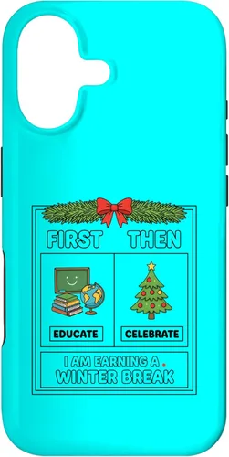 Vista 32 de Literary Teacher First Then Educate Celebrate I Am Earning Case for iPhone 16