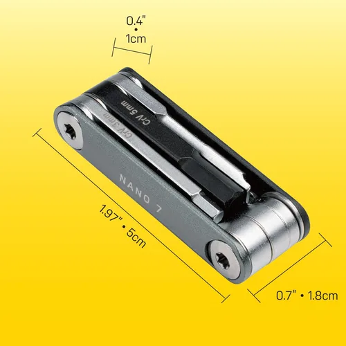Vista 2 de Topeak Nano 7 Multi-Tool - Herramienta portátil compacta hecha por CNC con 7 funciones - Nano 7 (7 funciones)