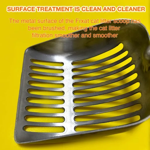 Vista 6 de Cuchara de arena para gatos, tamiz de aleación de aluminio, cuchara para gatitos, cuchara pequeña para gatos que es resistente y resistente