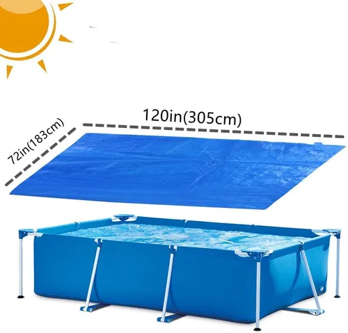 Vista 2 de Cubierta rectangular para piscina, cubierta inflable para piscina, cubierta de piscina, cubierta de piscina para el hogar a prueba de polvo