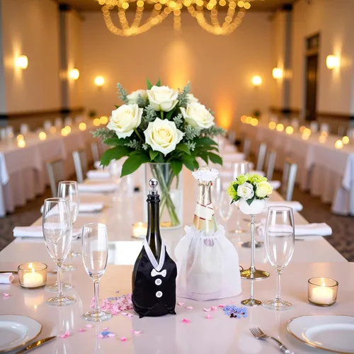 Vista 3 de 1 juego de fundas para botellas de vino para novios, disfraz de botella de vino para bodas, regalos de boda para parejas, divertidas cubiertas