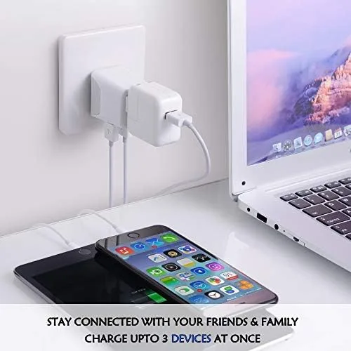 Vista 3 de Ceptics Schuko Korea France Paris - Adaptador de viaje con 2 USB + entrada de enchufe de EE. UU. - Tipo EF - Ultra compacto - Conexión a tierra