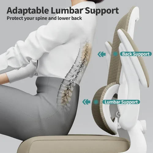 Vista 4 de TRALT Silla de oficina – Silla de escritorio ergonómica con soporte lumbar ajustable, silla de computadora de malla, sillas ejecutivas para oficina