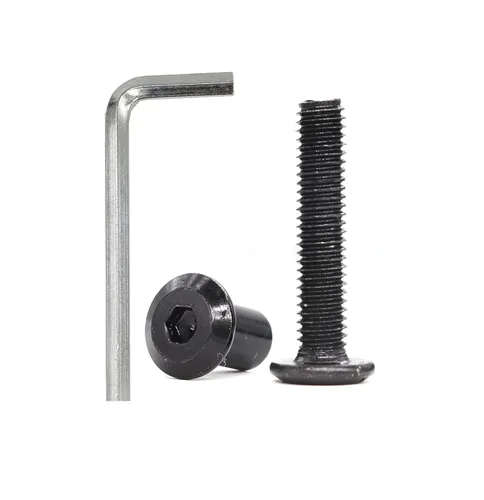 Vista 13 de cSeao Juego de 15 tornillos hexagonales negros M6 de 0.591 in para muebles y sillas de cuna