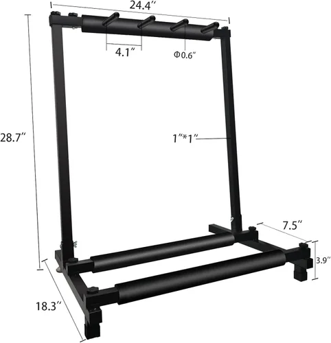 Vista 4 de GeeWin Soporte Múltiple para Guitarras, Soporte de 3 Guitarras, Soporte Plegable para Guitarras, Soporte de Guitarras para Múltiples Guitarras