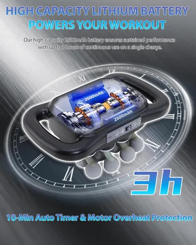 Vista 4 de UFFAE Pistola de masaje de 16 cabezas, masajeador de percusión de tejido profundo con 9 modos y 9 intensidades, masajeador de espalda con batería