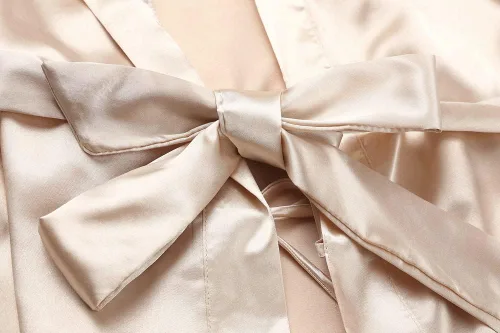 Vista 12 de Bata tipo kimono de satén para mujer, bata larga y sedosa para dama de honor, ropa de dormir para boda, fiesta, prepararse