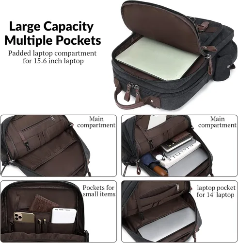 Vista 5 de Mygreen bolsa cruzada de lona, mochila de viaje