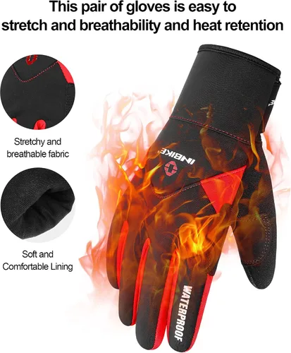Vista 4 de INBIKE Men's Winter Cold Weather Thermal Windproof Gel Bike Gloves