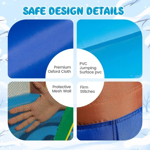 Vista 3 de OLAKIDS Castillo inflable de salto para niños, con temática de muñeco de nieve de Navidad, con borde de baloncesto, pista de obstáculos inflable