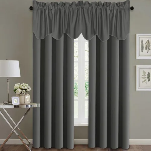 Vista 2 de H.VERSAILTEX - Cenefa de cortina opaca para ventanas de cocina, sala de estarbaño, para protección de la privacidad y decoración, con bolsillo