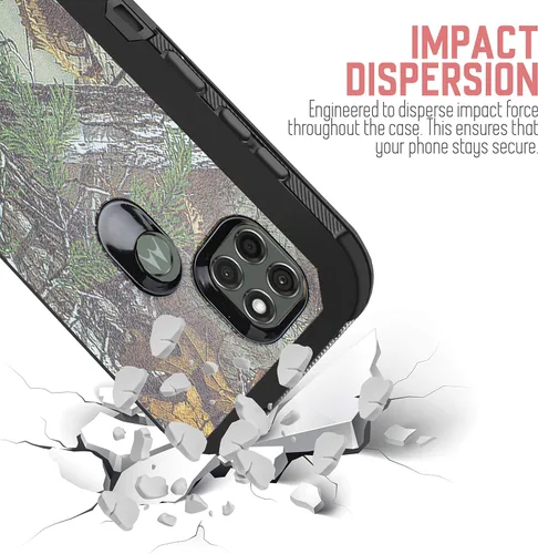 Vista 6 de Funda protectora para Motorola Moto G9 Power con protector de pantalla integrado, soporte giratorio con clip para cinturón, funda protectora