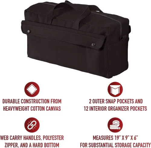 Vista 5 de Rothco bolsa de herramientas de lona para mecánicos jumbo - Organización resistente para equipo y herramientas