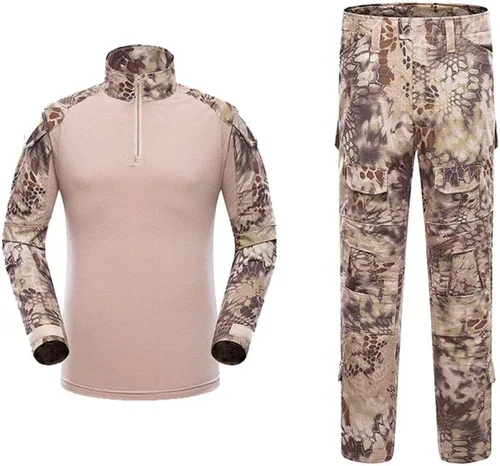 Vista 10 de Ropa de caza al aire libre Airsoft Disparo Camisa Pantalones Conjunto Batalla Vestido Uniforme BDU Conjunto táctico Combate Camuflaje Ropa
