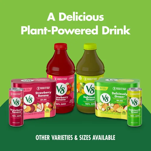 Vista 6 de V8 Deliciosamente verde 100% jugo de frutas y verduras, lata de 8 onzas líquidas (paquete de 6)