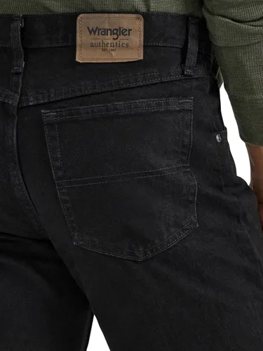 Vista 5 de Wrangler Authentics - Pantalones de mezclilla clásicos de 5 bolsillos, ajuste regular, para hombre de algodón