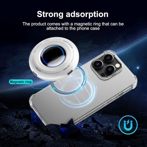 Vista 5 de FP108 SSD portátil magnético de 2 TB, unidades externas de estado sólido con PD-100W y 2050MB/s USB-C 3.2 Gen 2x2, reproducción mientras se carga