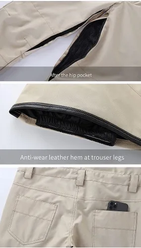 Vista 6 de SEARIPE Overol tipo biberos de nieve de invierno, impermeables, pantalones de snowboard ajustables para exteriores, pantalones de snowboard