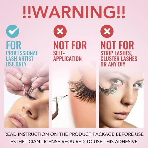 Vista 3 de Pegamento de extensiones de pestañas transparente para extensiones de pestañas de 1-2 segundos, secado rápido y retención – 7 semanas